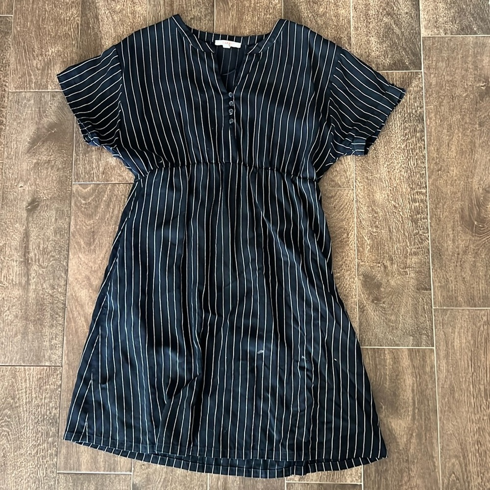 Medium Blue and white striped dress